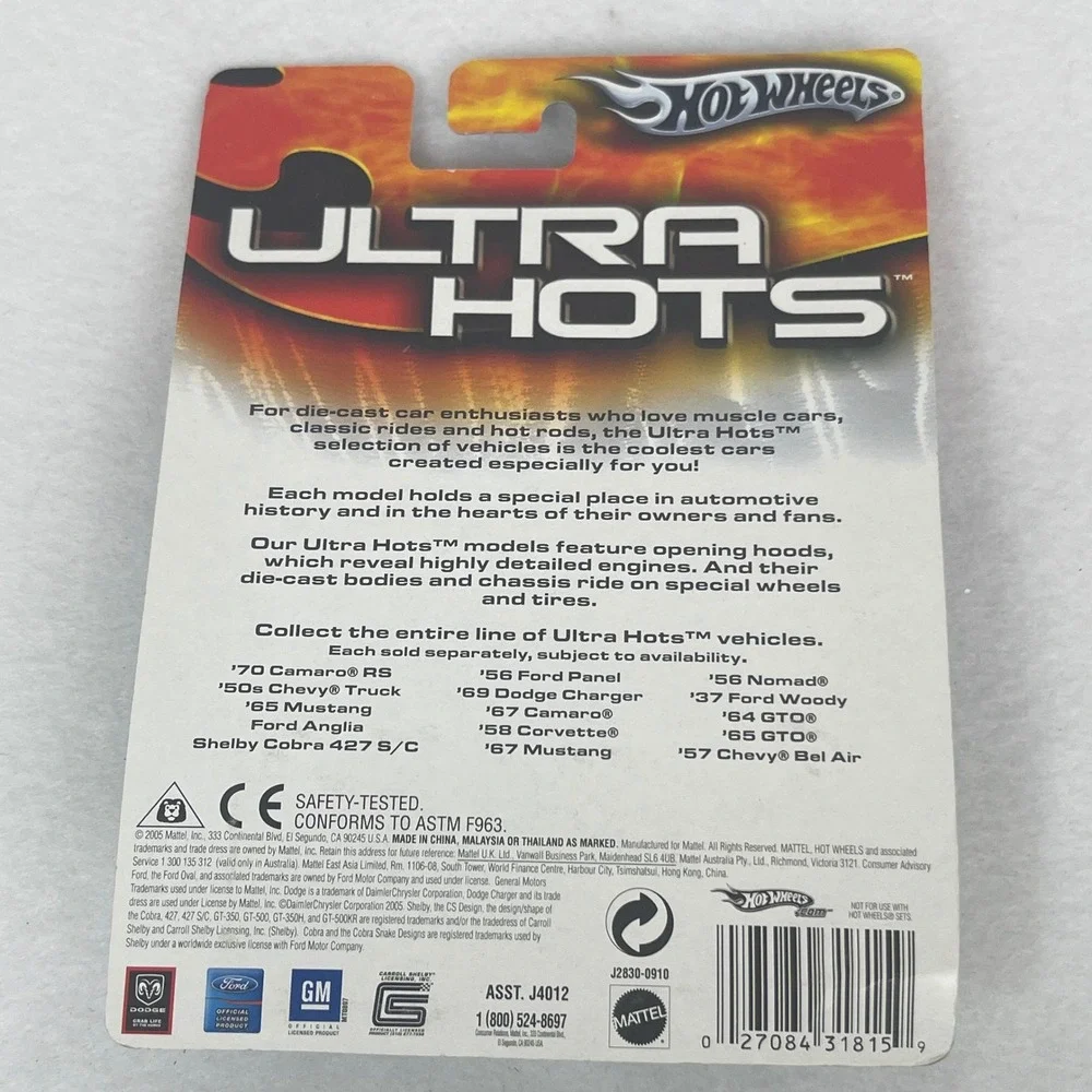 Hot Wheels Ultra Hots 50s Chevy Truck Maroon Diecast Opening Hood J2830 2005